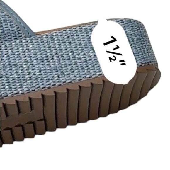 LUCKY STEP platform sandal blue woven-texture Size 6 NEW - Picture 7 of 9